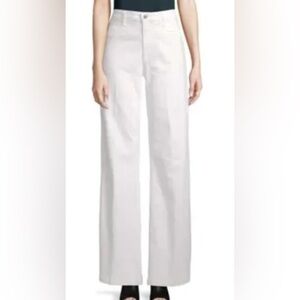 Ag Adriano Goldschmied White Flare Wide Leg Jeans
